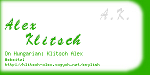 alex klitsch business card